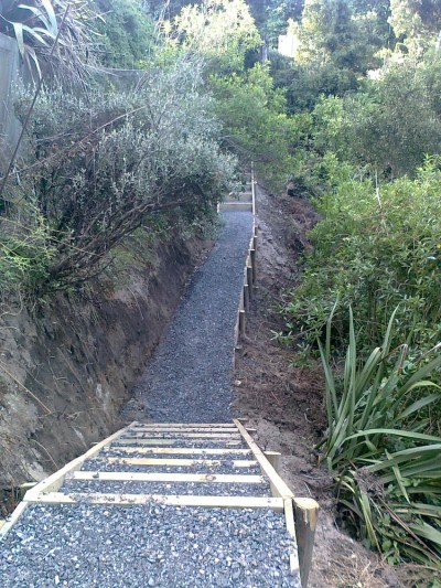 steps and path through the gully by GreenFootprint